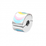 POMOiii uus roosa s&uuml;da sinine lilla pav &eacute;Clip Rainbow Charm bead sobib originaal moe k&auml;ev&otilde;ru isetehtud ehted naistele