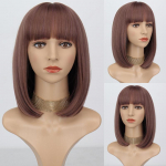 LISI HAIR Women Cosplay roosa l&uuml;hike Bob sirge parukas tukkidega s&uuml;nteetilisest kiust igap&auml;evaseks kandmiseks Cosplay roosa &otilde;lgade parukas boteng