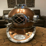 Antiikne k&auml;sitsi valmistatud meresukeldumiskiiver ~Scuba Deep Sea Scuba Boston DESGIN