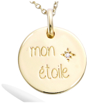 Les Tr&eacute;sors De Lily [R1701] &ndash; kullatud ripats &bdquo;Mon Etoile&rdquo; &ndash; 15 mm valge