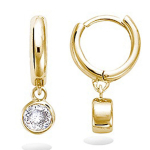 Les Tr&eacute;sors De Lily [R5151] - kullatud r&otilde;ngask&otilde;rvar&otilde;ngad  Sissi  valgest kullast - 8 mm - 4 mm valge