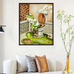 5D Teemantmaaling Vannituba Konn Ristpistes T&auml;ielik teemanttikandid Mosaiik Kunst Pilt kividest kaunistus Kingitus Full Round 20x30cm