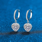 1 kat moissanite k&otilde;rvar&otilde;ngad naistele s&uuml;damest rippuvad rippuvad k&otilde;rvar&otilde;ngad, D v&auml;rvi labori teemant 925 h&otilde;bedased Huggie Hoop k&otilde;rvar&otilde;ngad 1ct 6.5mm