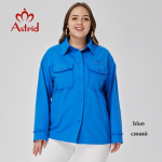 Astrid Naiste s&auml;rk ja pluusid, mood vabaaja mantel Naiste top Sinised riided Suures suuruses Kevad 2023 Uus In Outerwear Naiste jope 4XL helesinine v&auml;rv