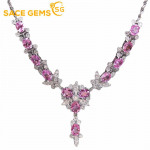 SACE GEMS klassikaline vasesulamist tsirkoon naiste ripats kaelakee moe kingitus roosa