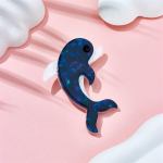 Blucome Blue Dolphin Prossid Naiste stiilne akr&uuml;&uuml;l materjal Loomam&auml;rk Armas s&uuml;nnip&auml;evakingitus Pins Aksessuaar riidekottidel sinine