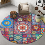 Mandala &uuml;mmargune vaip Magamistoa elutoa vaip Boho etnilises stiilis libisemiskindel Vannitoa p&otilde;rand vaip Lastetoa p&otilde;randamatt 60*60cm