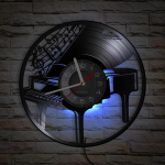 Muusikariistad Klaver Seinakell Noodid Meloodia Diibklaver Noodid Vin&uuml;&uuml;lplaat Seinakell Pianistile Muusikute kingitus