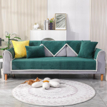 Sametine ruuduline diivanikate Moodne lihtne libisemisvastane diivanipadi r&auml;tik &uuml;hev&auml;rviline paksendav universaalne soe pehme diivani k&auml;etugi 45x45 Pillowcase1 hall