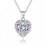 Bague Ringeni luksuslik 2CT moissanite ripats naistele Gra sertifikaadiga s&uuml;damekujuline s&auml;delev teemantkaelakee t&auml;ish&otilde;bedast 925 ehetest 40cm-50cm valge kulla v&auml;rv