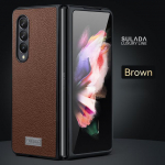 Samsung Galaxy Z Fold 3 5g &uuml;mbris, Z Fold 2 nahk&uuml;mbris, PU-nahk + k&otilde;va PC Shell &uuml;li&otilde;huke &otilde;huke vastupidav kaitsekate jaoks for Galaxy Z Fold 3 must