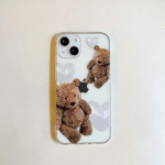 Armas alushoidja karu kohvisilt silikoonist pehme telefoni&uuml;mbris iPhone 13 11 12 mini Pro Max Xsmax X 8 7 plus Xr Conque Shell jaoks for iphone 7 8