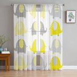Elevandi suur loll linnus&uuml;da Hall Sinine l&auml;bipaistev kardinad elutoa kaunistamiseks Magamistoa kaunistamiseks akna Voiles hommikune t&uuml;llkardin 1 PCS W100XH250cm