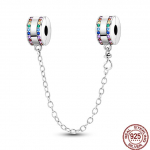 H&otilde;bedane Kinnitus P&auml;ris 925 H&otilde;bedane CZ Tsirkoon Pave Mustriga Klamber Daisy Beads Stopper Fit Moe stiil K&auml;ev&otilde;ru Charms Ehted