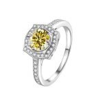 Bague Ringen Trendikas h&otilde;bedane S925 abielus&otilde;rmus 1 kat 2 kat D-COLOR moissanite ehted naistele GRA sertifikaadi muudetava suurusega 1ct adjustable must