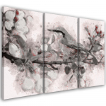 Kolmeosalise pildiga l&otilde;uenditr&uuml;kk Bird on a Branch Retro 60x40 hall v&auml;rv