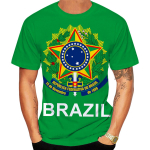 Centenary of Brasil Meeste T-s&auml;rk Suvine O kaelusega Pullover L&uuml;hikeste varrukatega Moodsad r&otilde;ivad Brasiilia lipp Suurem&otilde;&otilde;dulised meester&otilde;ivad 3XL