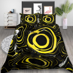 3D-v&auml;rviline haloprinteriga voodipesu, &uuml;heinimesevoodi t&auml;issuuruses kiirliiva mustriga padjap&uuml;&uuml;r ja tekikate Pestav ja mugav kodukaunistus UK Single 135x200cm