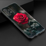 Heledate punaste lilledega telefoni&uuml;mbris iPhone'ile Samsung Galaxy Redmi Xiaomi Oppo OnePlus Note SA 7 8 9 10 11 12 13 14 20 21 22 23 53 54 Pro Max Ultra iPhone 6 or 6S