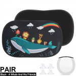 Armsa koomiksimustriga akende p&auml;ikesevari kate beebidele lastele, kuumusblokk UV-kiirte vastane p&auml;ikesevalguse kaitse, ruloode kaitse kaunistus autotarvikud 2pcs