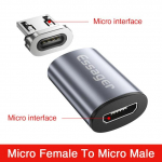 Essageri magnetiline mikro-USB-t&uuml;&uuml;pi C-adapter iPhone'i jaoks Samsung Xiaomi Micro Female-USB-C-kaabli magnetmuunduri pistik Micro To Micro hall