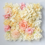 1 tk 35x35 cm kunstlilledest seinapaneel Dekoratiivne kunstlillega seinapaneel siidroosi hortensia lillepaneelid fototaustaks kodu pulmapeo sisekujunduseks kollane