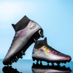 35-48Unisex Jalgpallisaapad K&otilde;rge Kvaliteediga Suur Suurus K&otilde;rge Elastsusega Sokid Kunstmuru Naastudega Jalgpallisaapad Laste Jalgpallisaapad 35 sinine/valge