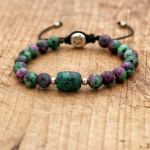 Bohemia naturaalsest kivist k&auml;ev&otilde;ru helmestega v&otilde;lukeeled m&auml;hised k&auml;ev&otilde;rud punutud budismi jooga ehted naistele kingitused roheline