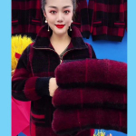 6XL Keskealised Eakad Naised Talvine Kuldne Mink Ka&scaron;miir kampsun Paks l&uuml;hike kootud kampsun Ema lahtine ruuduline kardigan jope XL