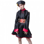 Corpse Vampire Vintage Tikitud Tr&uuml;kitud Jaapani Halloween Cosplay Zombie Kost&uuml;&uuml;m Kleidid Tasuta kleebised M must