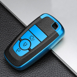 For Ford Fusion Mondeo Mustang Explorer Edge EcoSport Mondeo jaoks Lincoln MKC MKZ MKX nahast kaugjuhtimispuldiga v&otilde;tmekohvri kate Shell Fob v&otilde;tmehoidja jaoks 3 Buttons valge