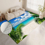 Troopiline loodusvaip elutoas Beach Palm Tree Magamistoa vaiba sisekujundus toas Vannitoa matt Libisemiskindel 120x160cm 1pcs