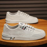 Meeste kingad 2023 Summer Hollow Meeste vabaaja jalan&otilde;ud Nahast pind, pehme tallaga hingav &uuml;ksikud kingad V&auml;ikesed valged kingad 39