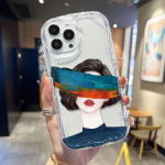 Cream Wave kaarjas silikoonist l&auml;ikiv pehme &uuml;mbris Cool Lady Girl Prinditud kestaga mobiiltelefoni tagakaas iPhone'ile Samsung Xiaomi iPhone 6