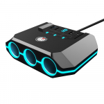 Autolaadijad 120 W suure v&otilde;imsusega laadimisadapter 3 pistikupesaga toitejaotur 12-24 V 4 USB-pordiga LED must