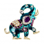 Etniline stiil armas elevandikujuline pross S&auml;ravad kivid Inkrusteeritud n&ouml;&ouml;pn&otilde;elaga &uuml;likond rev&auml;&auml;rim&auml;rk kleit mantel Aksessuaarid roheline