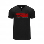 Muscleguys Fashion V kaelusega l&uuml;hikeste varrukatega puuvillane &otilde;huke meeste suvine vabaaja spordij&otilde;usaali fitnessi T-s&auml;rk M must
