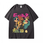 Trend Band Gorillaz tr&uuml;kitud T-s&auml;rgid Unisex naised High Street Fashion Suured T-s&auml;rgid Gooti hiphopi l&uuml;hikeste varrukatega T-s&auml;rk M