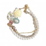Naiste Rhinestone Faux Pearl Rose v&otilde;lu V&auml;rviline k&auml;ev&otilde;ru K&auml;ev&otilde;ru Kingitus