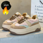 Fujin 7 cm s&uuml;nteetilisest ehtsast nahast naiste vabaaja platvormiga kiilmoodsed paksud tossud kevad-s&uuml;gis kontuuriga vulkaniseerivad kingad 34