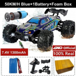 Uus kiire maastikus&otilde;idu 4WD RC auto 50KM/H v&otilde;i 80KM/H &uuml;liharjadeta kiirraadio 4x4 maastikus&otilde;iduk &uuml;likiire triiviga v&otilde;idus&otilde;iduauto 50KM/H sinine