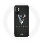 &Uuml;mbris Xiaomi Poco M3 Pro Vikings Seriesi 6. hooaja logo V M&otilde;&otilde;gahall must taust