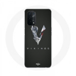 &Uuml;mbris Oppo A74 Vikings Series 6. hooaja logoga V M&otilde;&otilde;gahall must taust