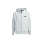 Adidas SS24 Z.N.E. Kapuutsiga jakk &uuml;hev&auml;rvilise logoga meestele spordir&otilde;ivad helehall IQ1378 L