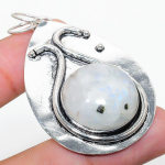 Natural Rainbow Moonstone Gemstone 925 Sterling Silver Pendant 2.21 v7n20