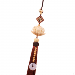 Lotus auto ripats tahavaate peegel Dekoratiivne universaalne puidust nikerdatud Hiina Feng Shui Decor kohv