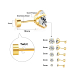 LUXUSTEEL 1paar/2tk roostevabast terasest kristallist n&ouml;&ouml;pn&otilde;eltega k&otilde;rvar&otilde;ngad naistele meeste 4 haruga Tragus &uuml;mmargused l&auml;bipaistvad kuupmeetrist tsirkooniumoksiidist k&otilde;rvaehted 3mm