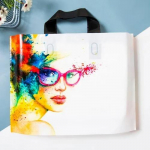 50 tk plastikust k&auml;ekottide riiete kauplus Ostlemine pakend kingituste hoiukoht kaasaskantav v&auml;rvipood universaalsed kotid &auml;ritasku jaoks 30x20x8cm