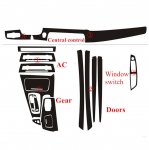 5D s&uuml;sinikkiust mustriga keskkonsooli kleebis 2011-2017 BMW 5. seeria F10-le punane