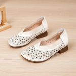 Johnature Vintage ehtsast nahast libisevad sandaalid vabaaja &uuml;mmarguse ninaga pehme tallaga mugavad naiste kingad 35 beež